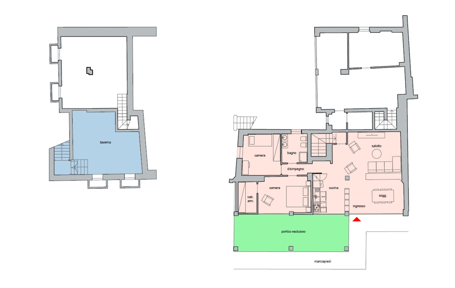 Trilocale con giardino in paratico via gorizia, Paratico