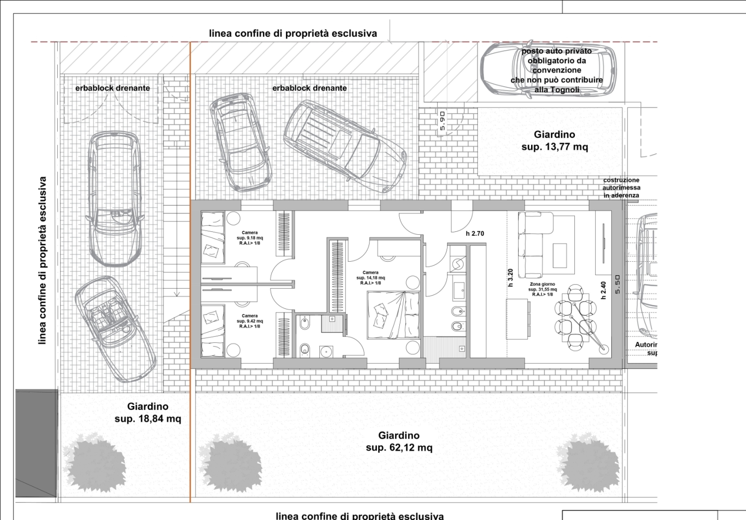 Quadrilocale con giardino in passirano via luigi cadorna, Passirano