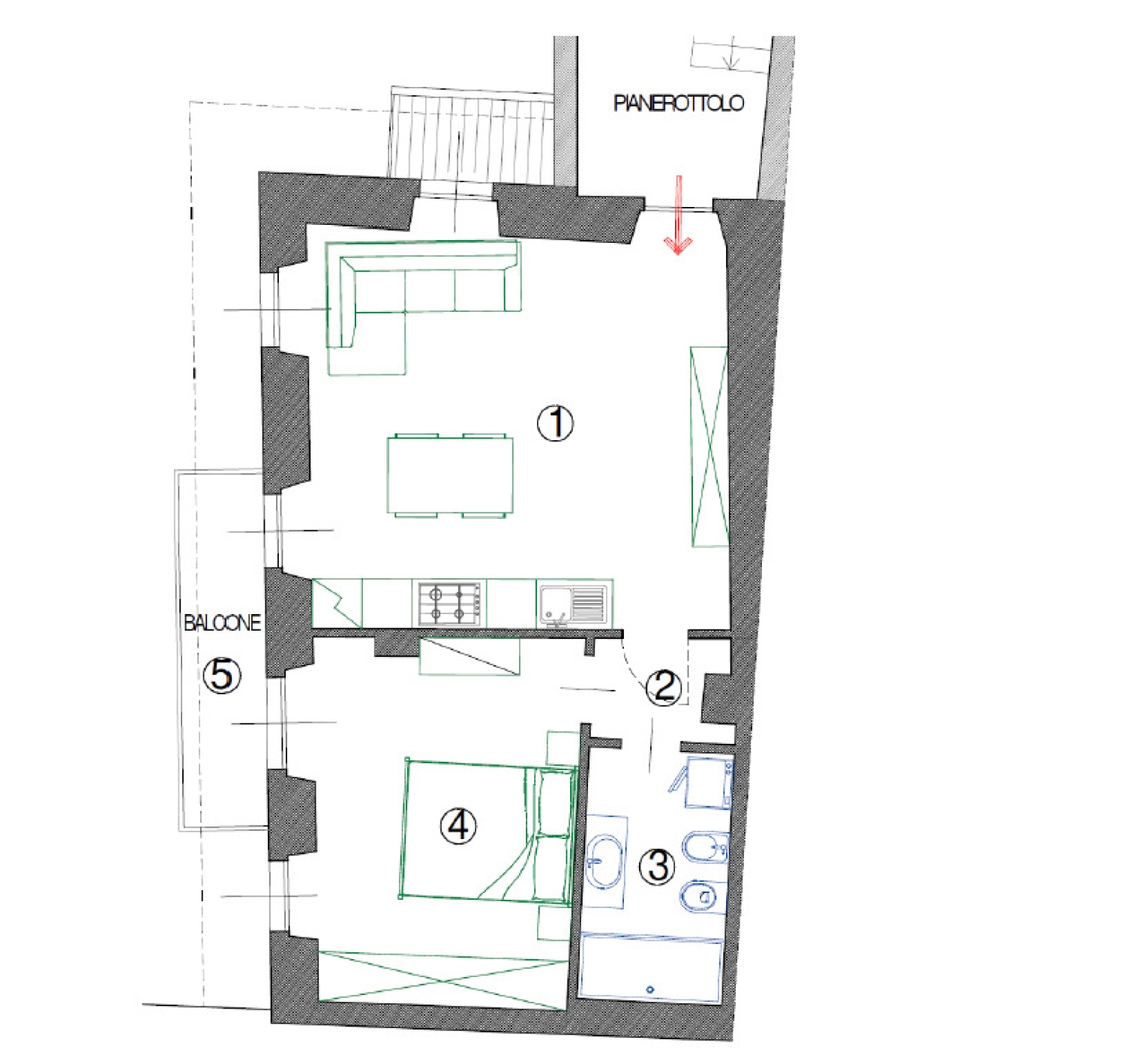 Bilocale ristrutturato in marone via roma, Marone