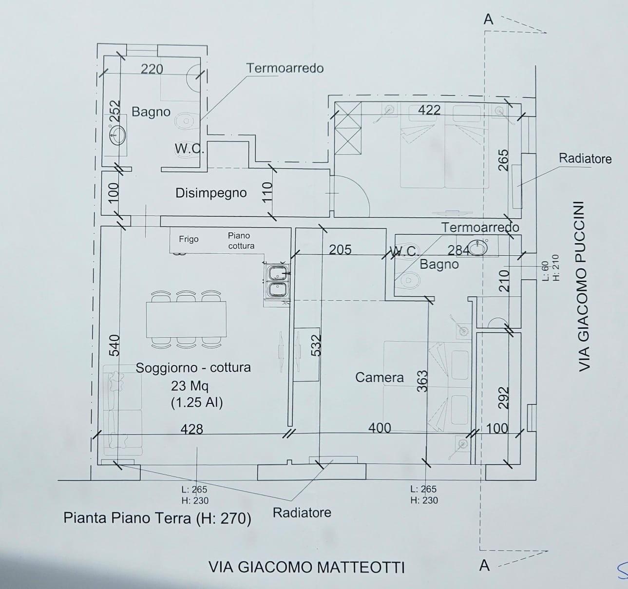 Trilocale ristrutturato, Viareggio centro