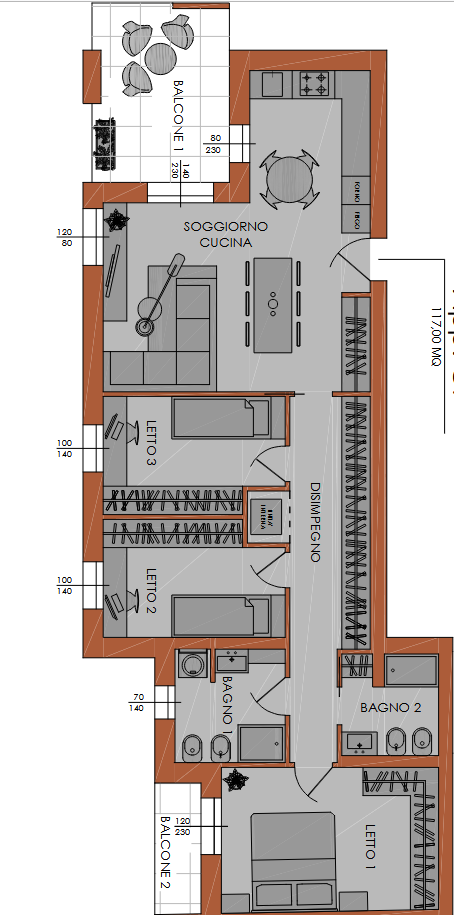 Quadrilocale nuovo a Piacenza