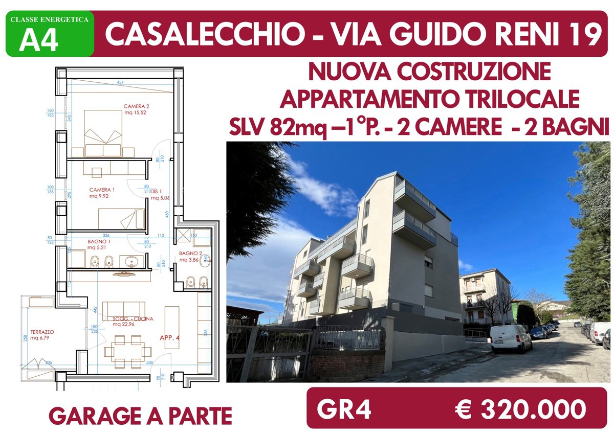 Trilocale nuovo a Casalecchio di Reno