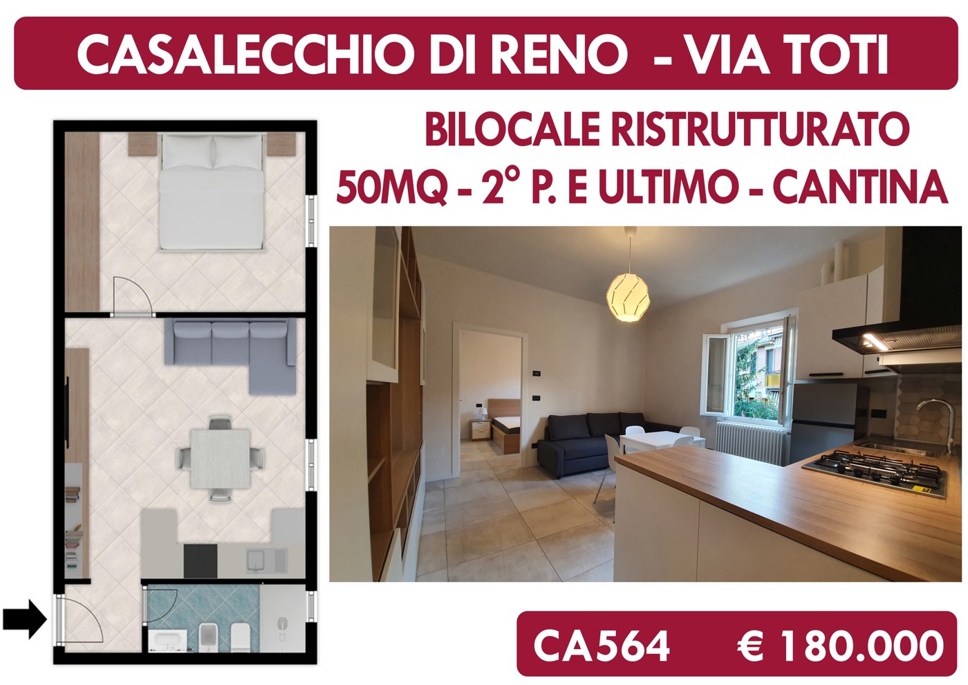 Bilocale in vendita a Casalecchio di Reno