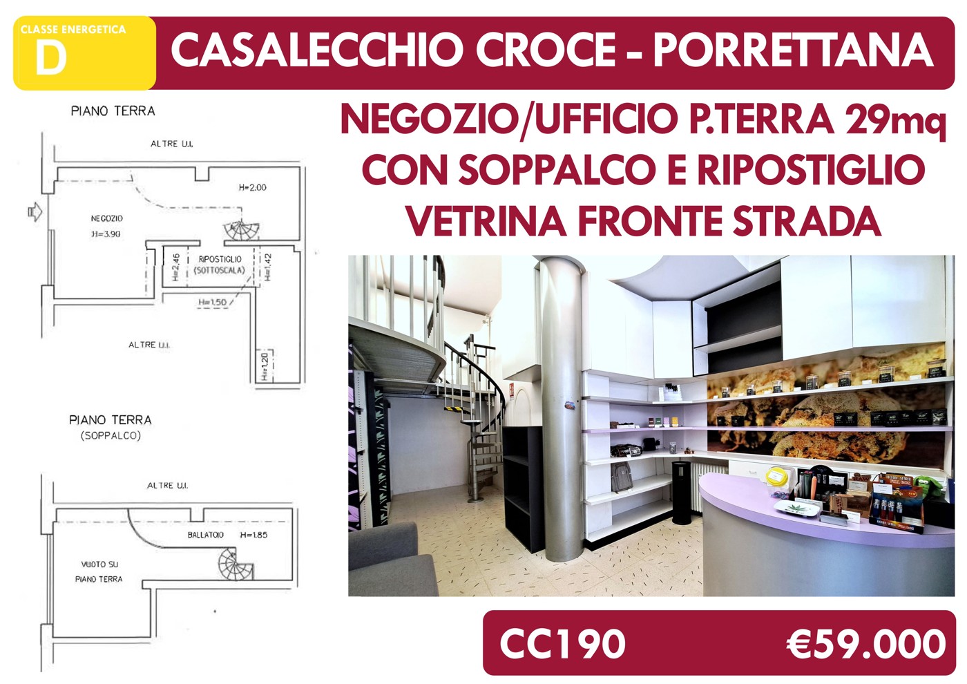 Negozio in vendita a Casalecchio di Reno