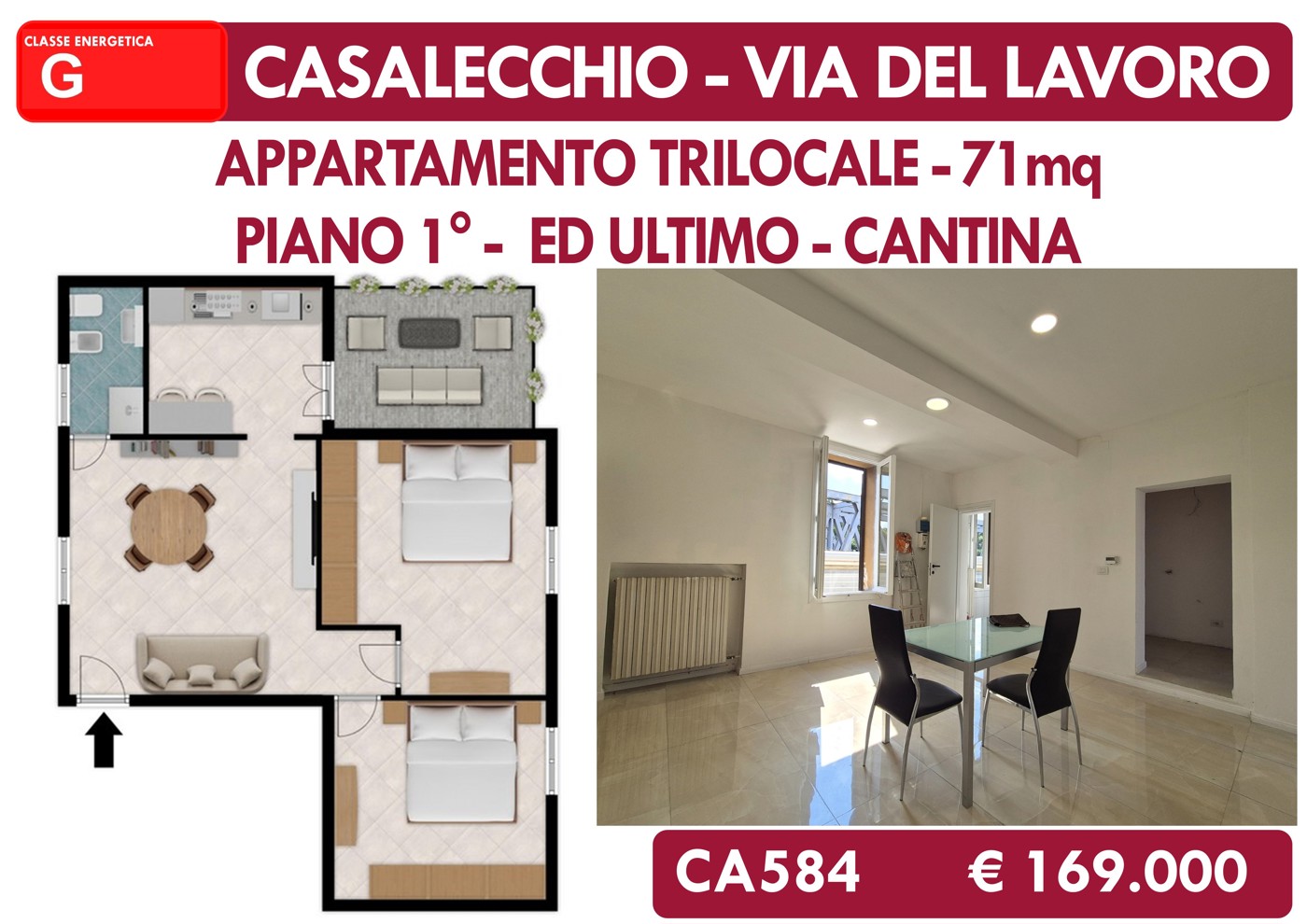 Trilocale in vendita a Casalecchio di Reno
