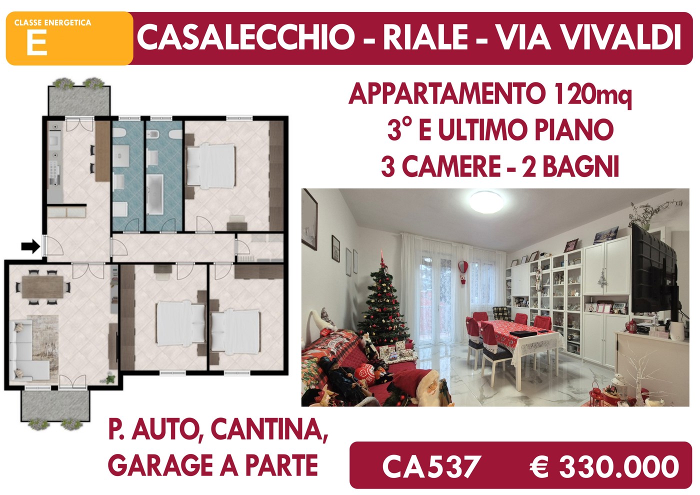 Quadrilocale con box a Casalecchio di Reno