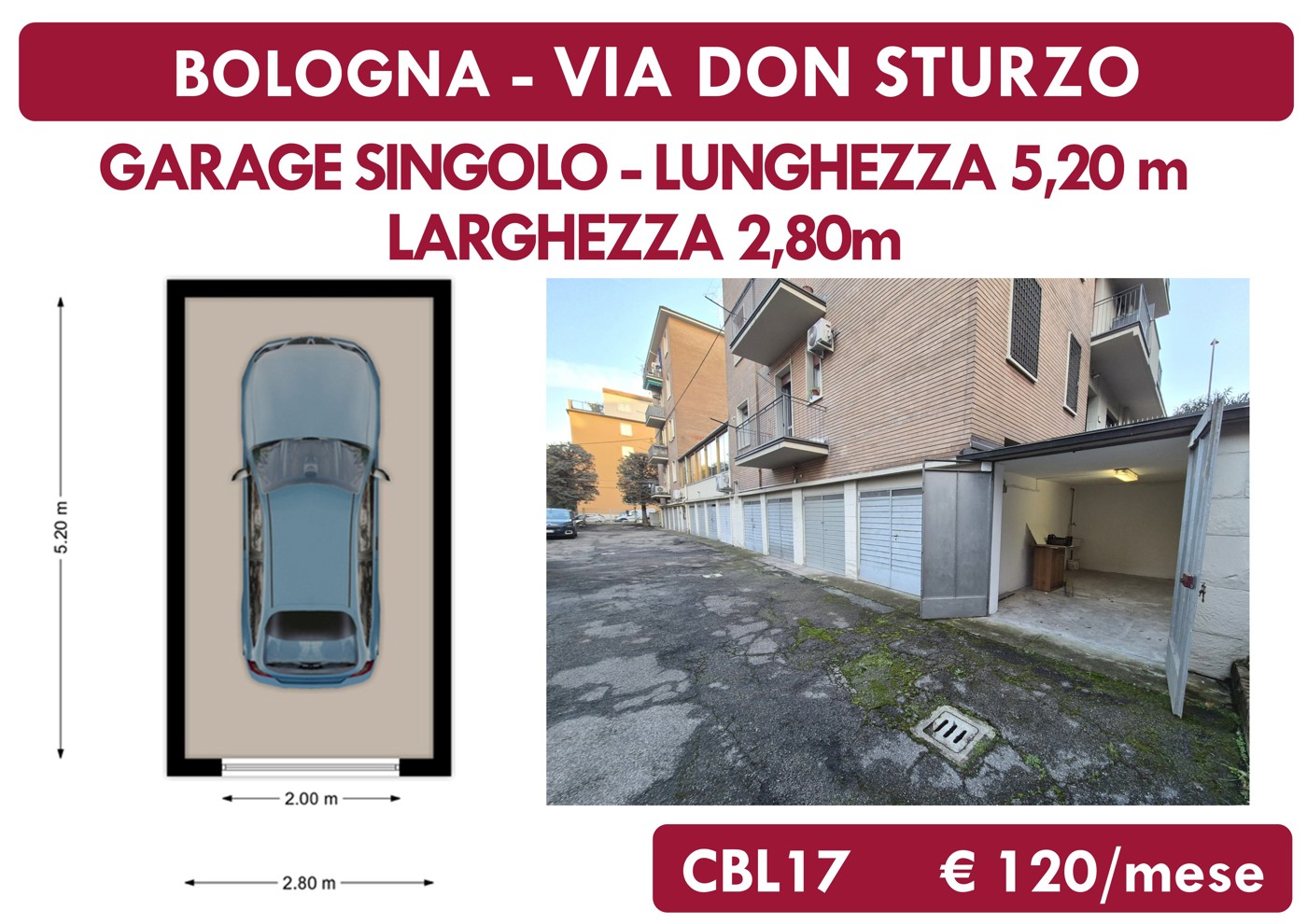 Box/Garage 15mq in affitto a Bologna