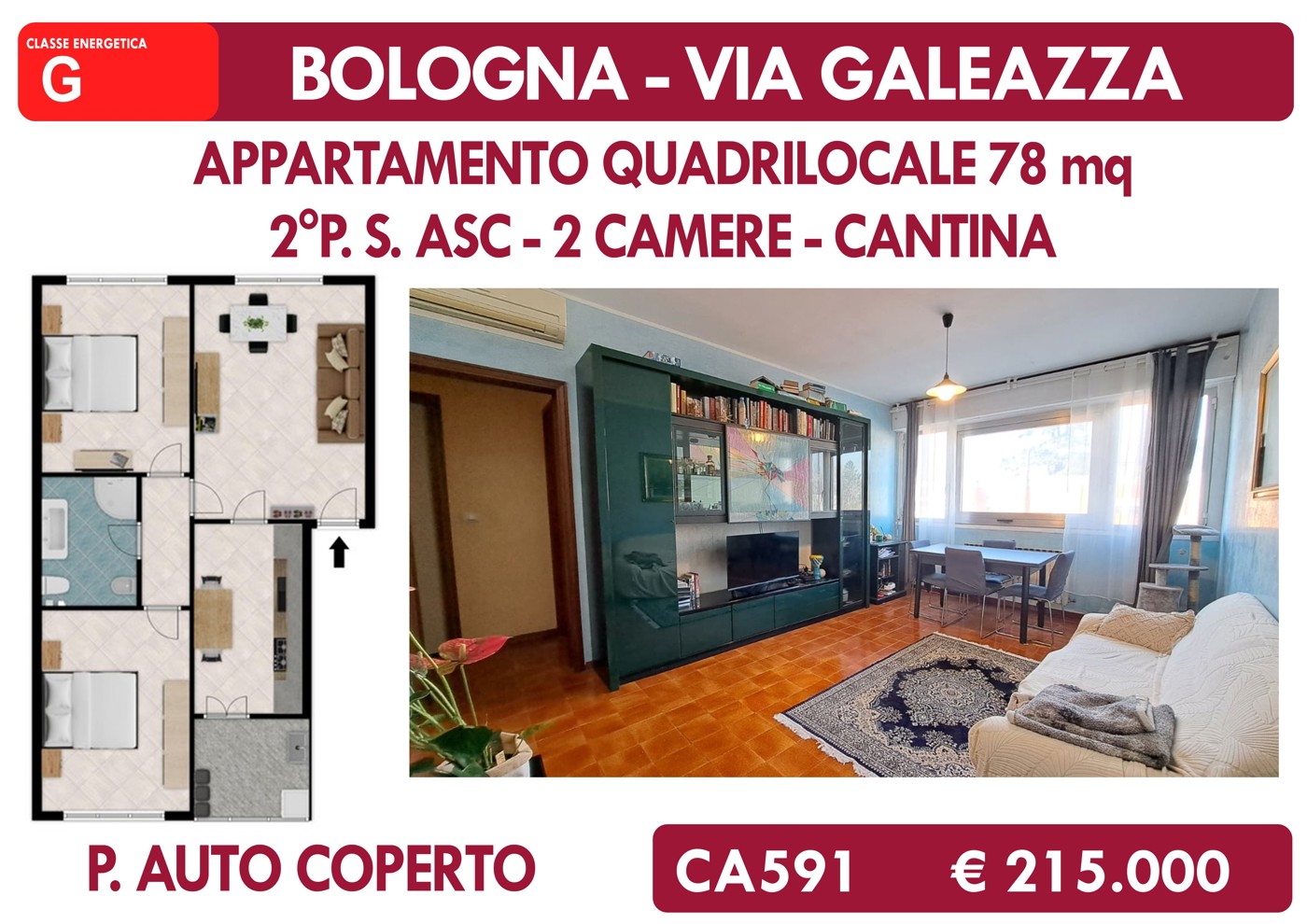 Quadrilocale in vendita a Bologna