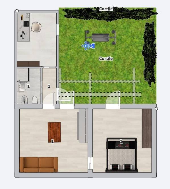 Trilocale con giardino a Pontedera