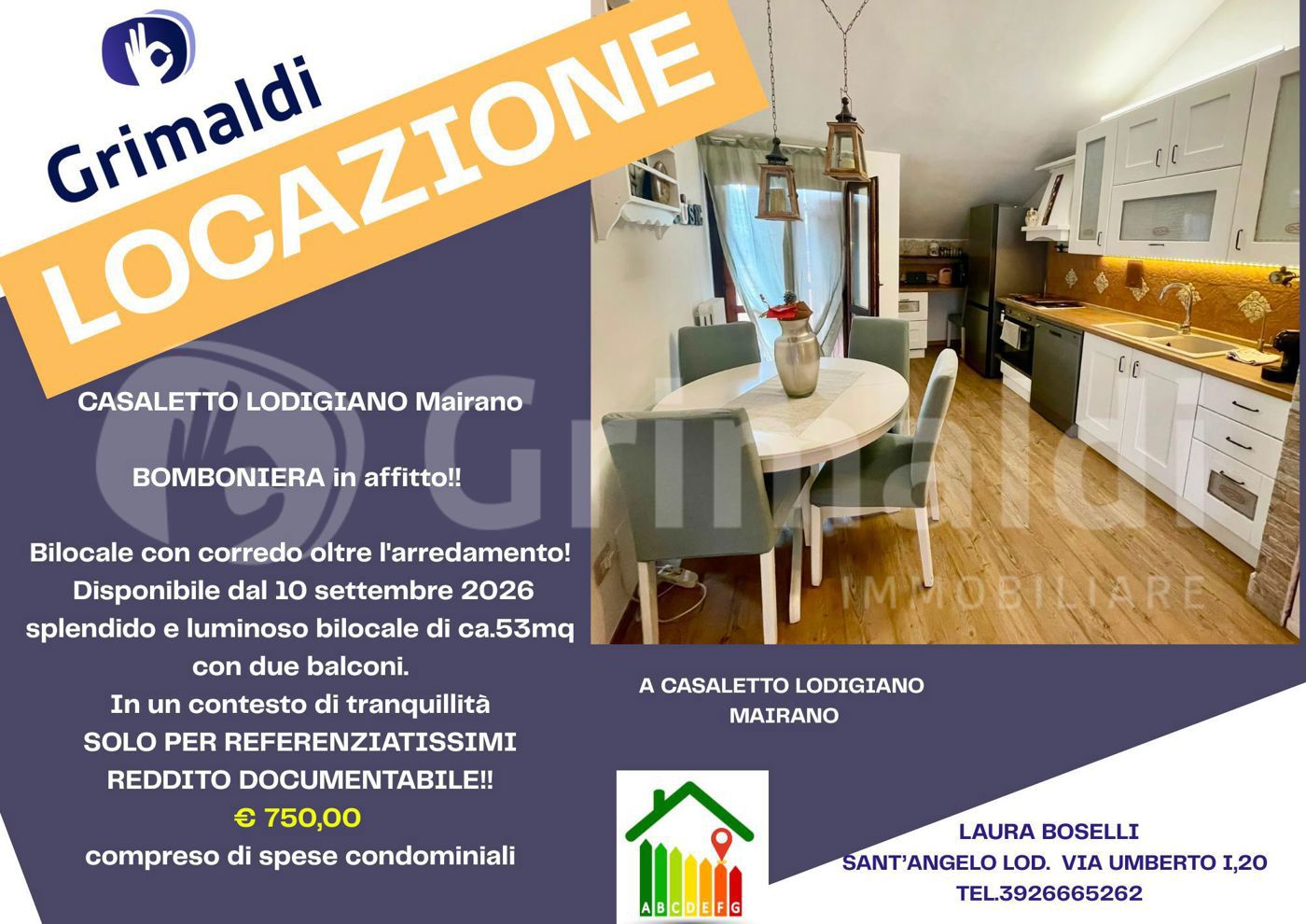 Bilocale arredato in affitto a Casaletto Lodigiano