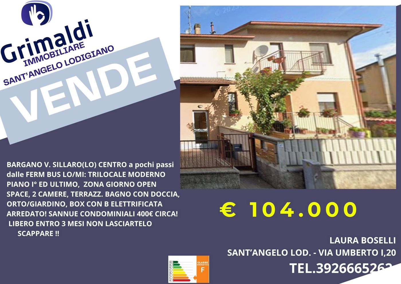 Trilocale in vendita a Villanova del Sillaro