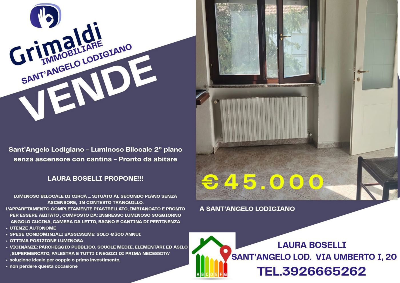 Bilocale in vendita a Sant'Angelo Lodigiano