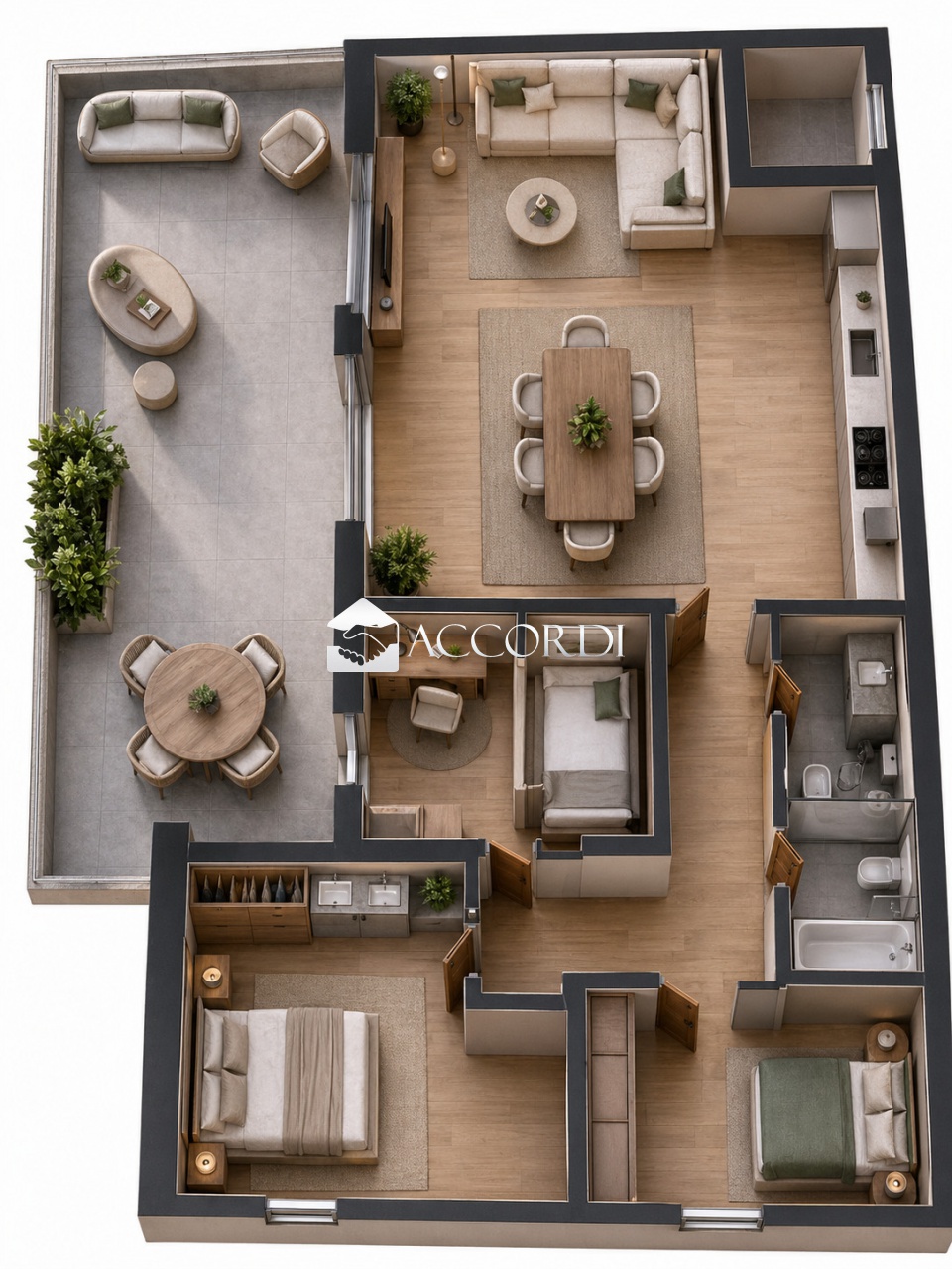 Attico con terrazzo a Abano Terme