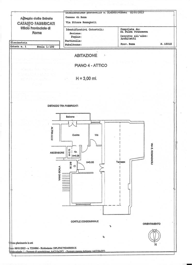 Attico con terrazzo in via ettore romagnoli 70, Roma