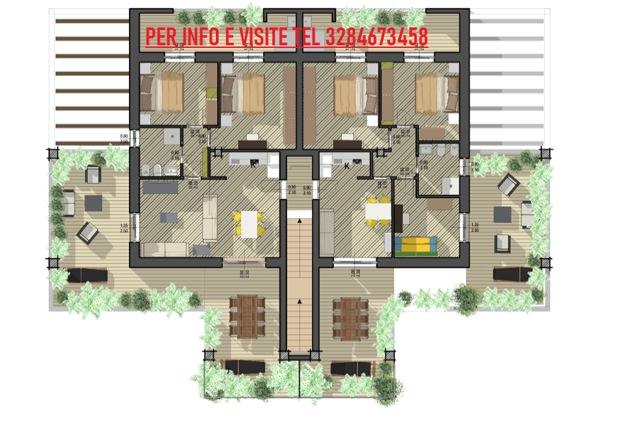 Villa Quadrifamiliari con terrazzi, Grosseto cittadella dello studente