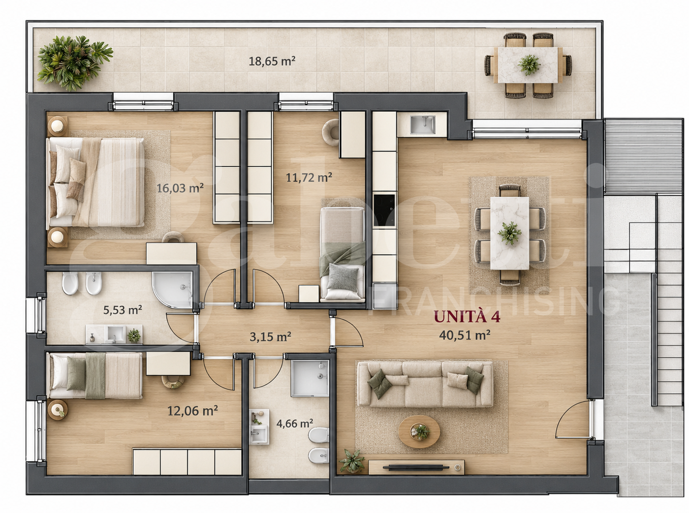 Trilocale classe A4 a Saonara