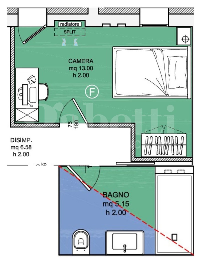 Attico arredato in affitto a Padova