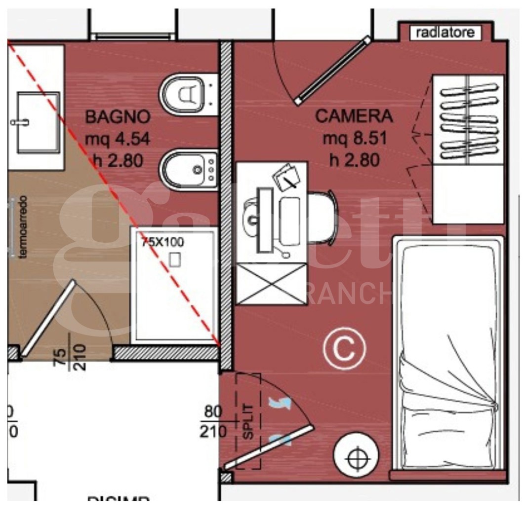 Attico arredato in affitto a Padova