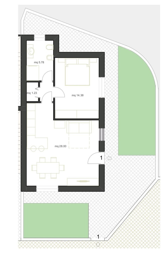 Bilocale con giardino a Legnago