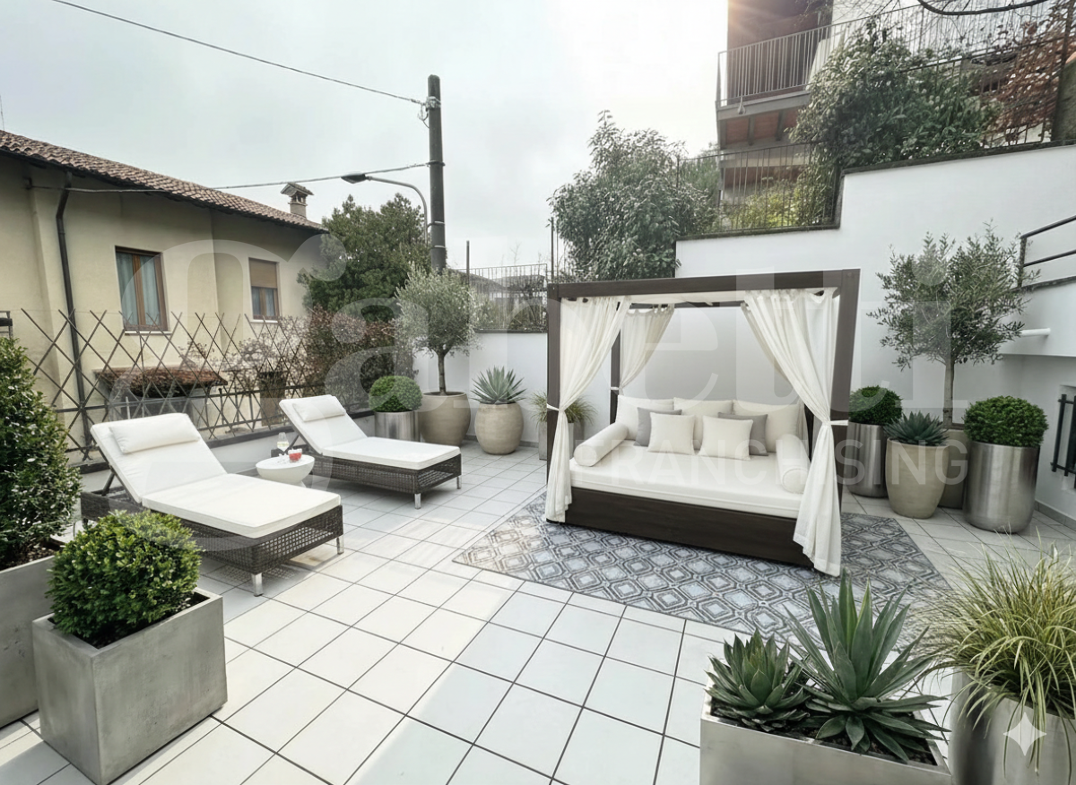 Trilocale con giardino a Brescia