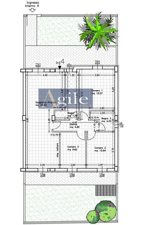 Appartamento con terrazzo, Castel di Lama piattoni