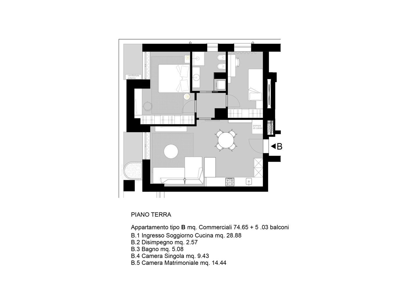 Trilocale in vendita a Gabicce Mare