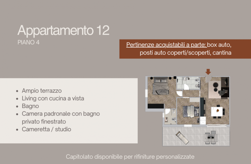 Trilocale con terrazzo a Celle Ligure