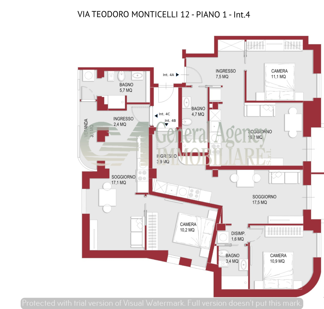 Trilocale in vendita in via teodoro monticelli, Roma