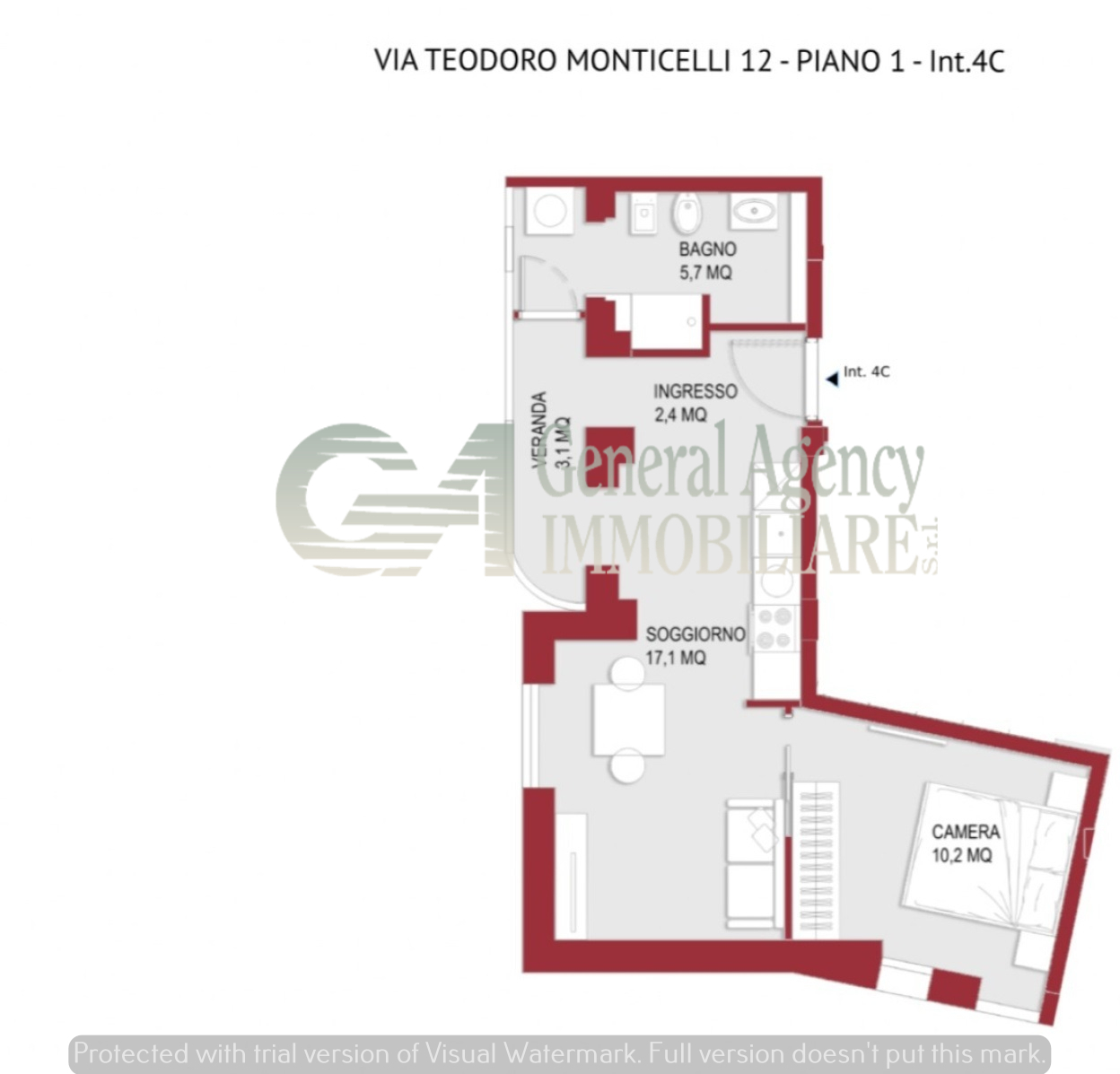 Trilocale in vendita in via teodoro monticelli, Roma