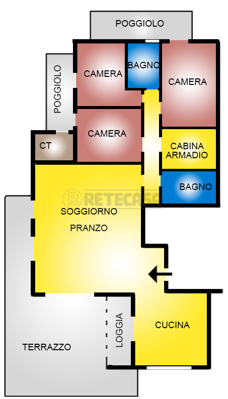 Attico con terrazzo a Noale