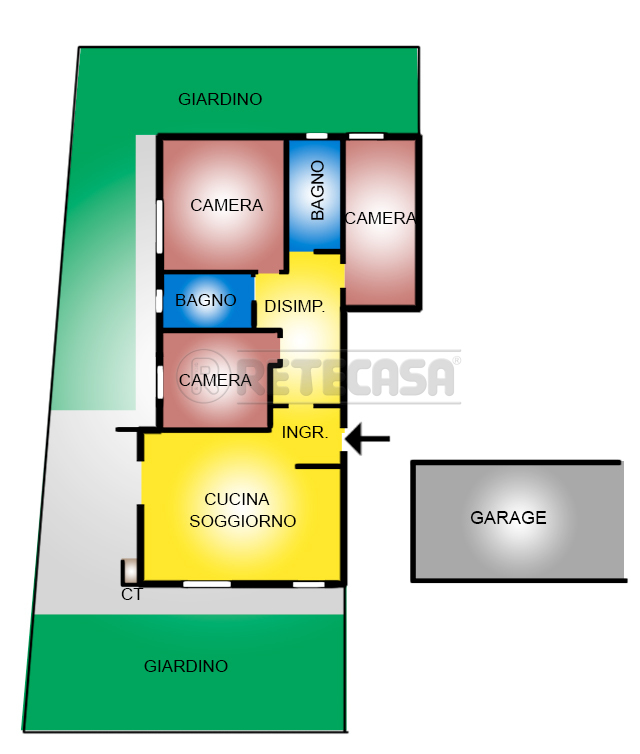 Monolocale con giardino a Borgoricco