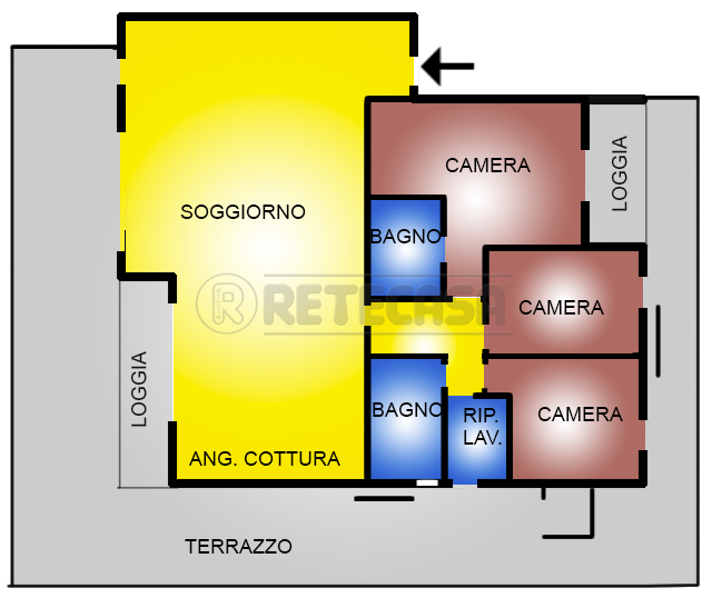 Attico con terrazzo a Camposampiero