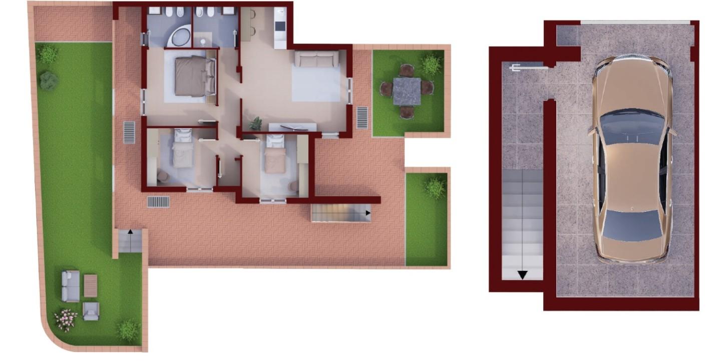 Appartamento con giardino, Reggello pietrapiana