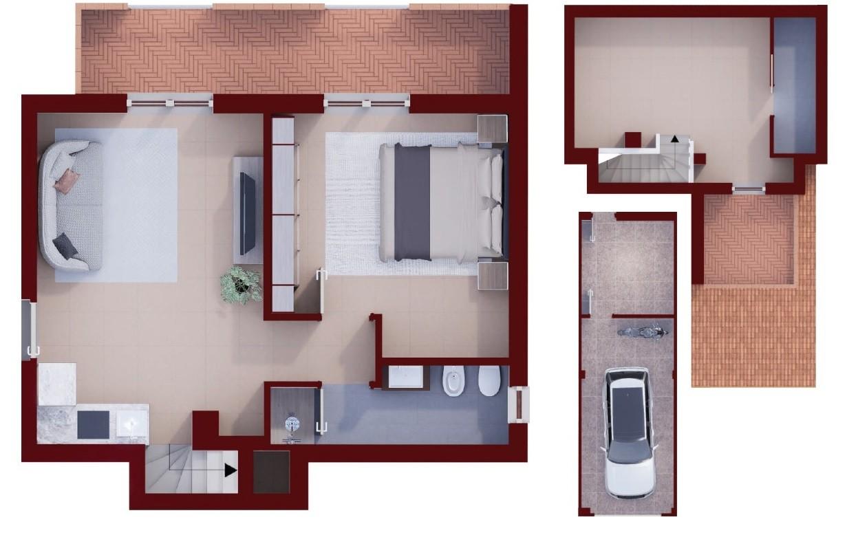 Trilocale con giardino, Reggello pietrapiana