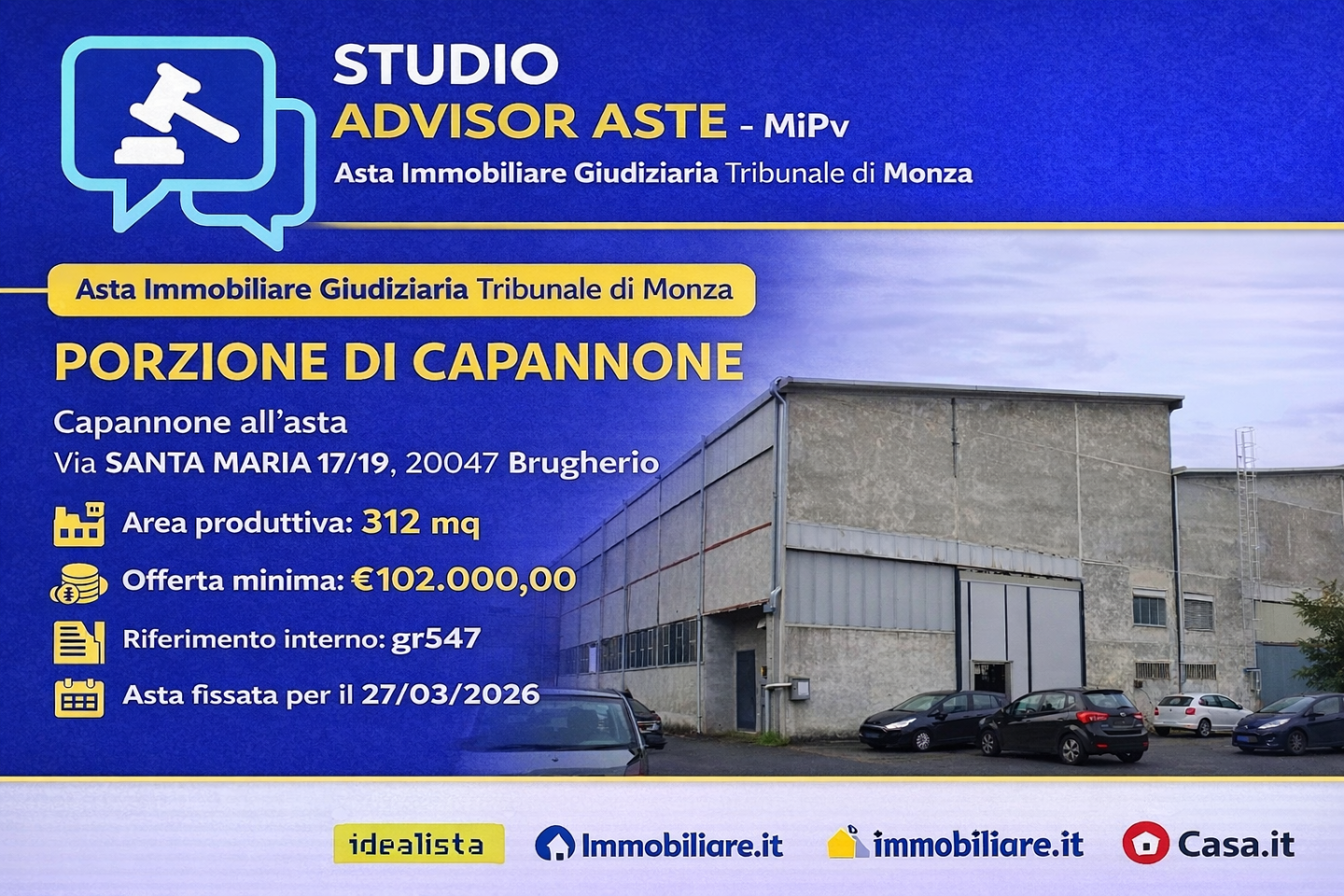 Capannone in vendita a Brugherio