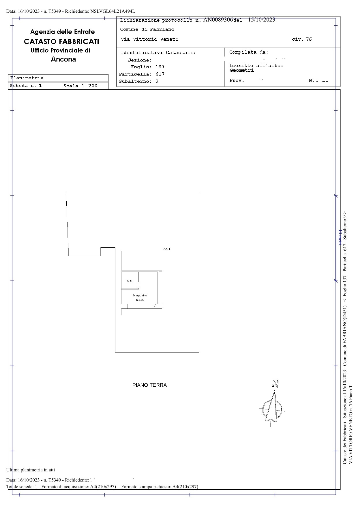Locale commerciale da ristrutturare in via vittorio veneto 76, Fabriano