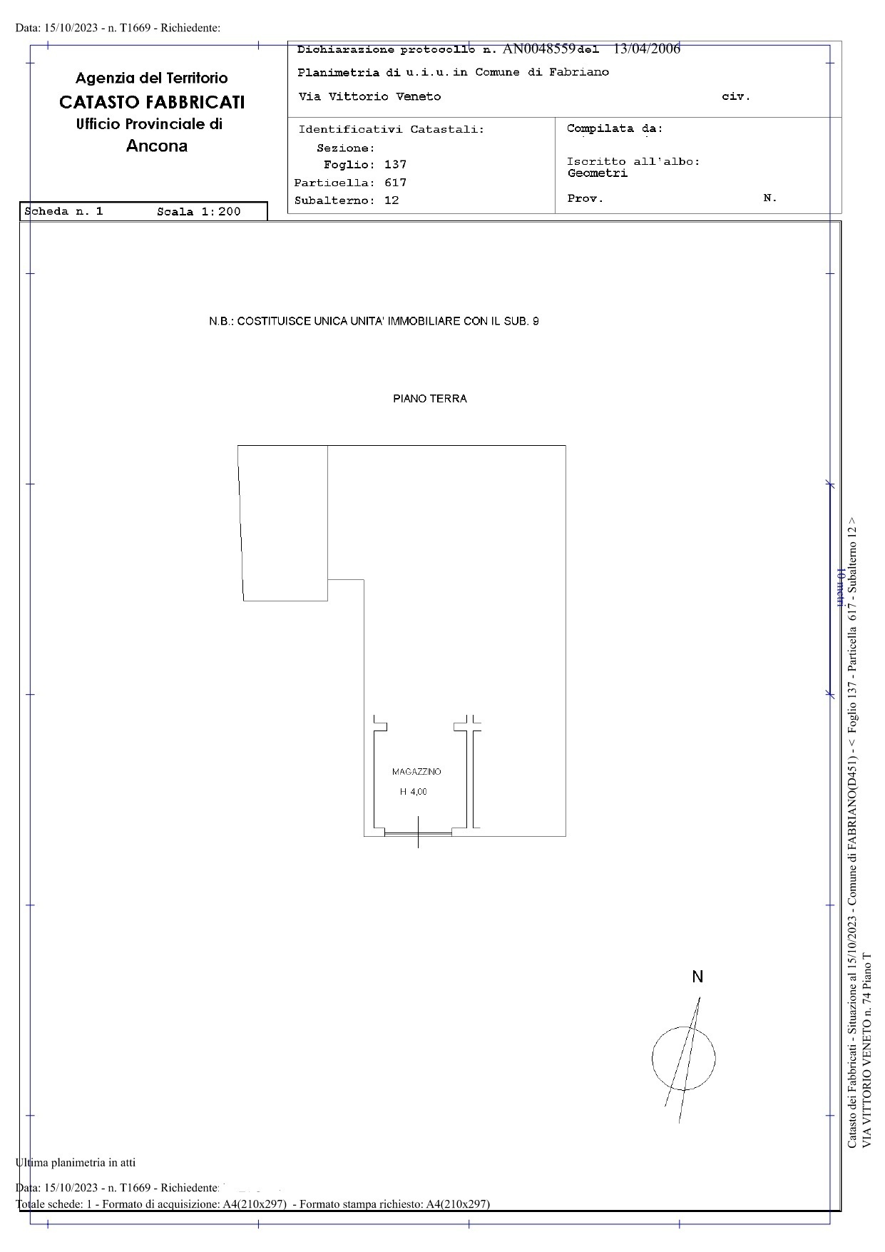Locale commerciale da ristrutturare in via vittorio veneto 76, Fabriano