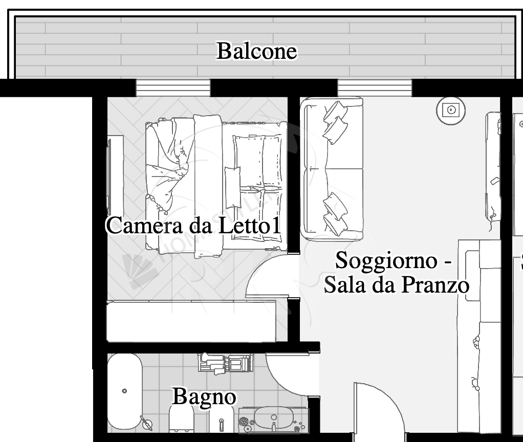 Bilocale ristrutturato in via galliera 55, Bologna