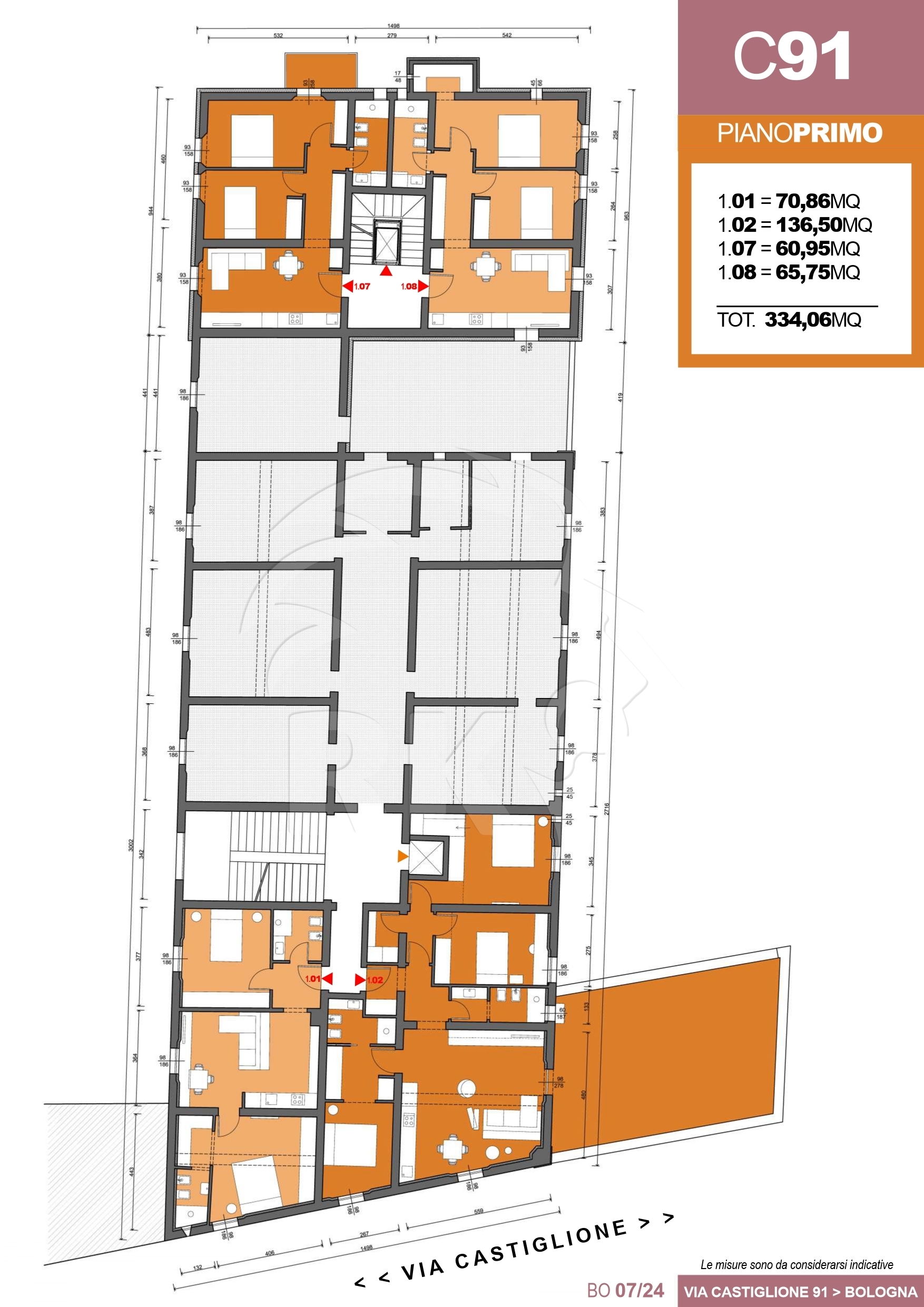 Quadrilocale con terrazzo in via castiglione 91, Bologna