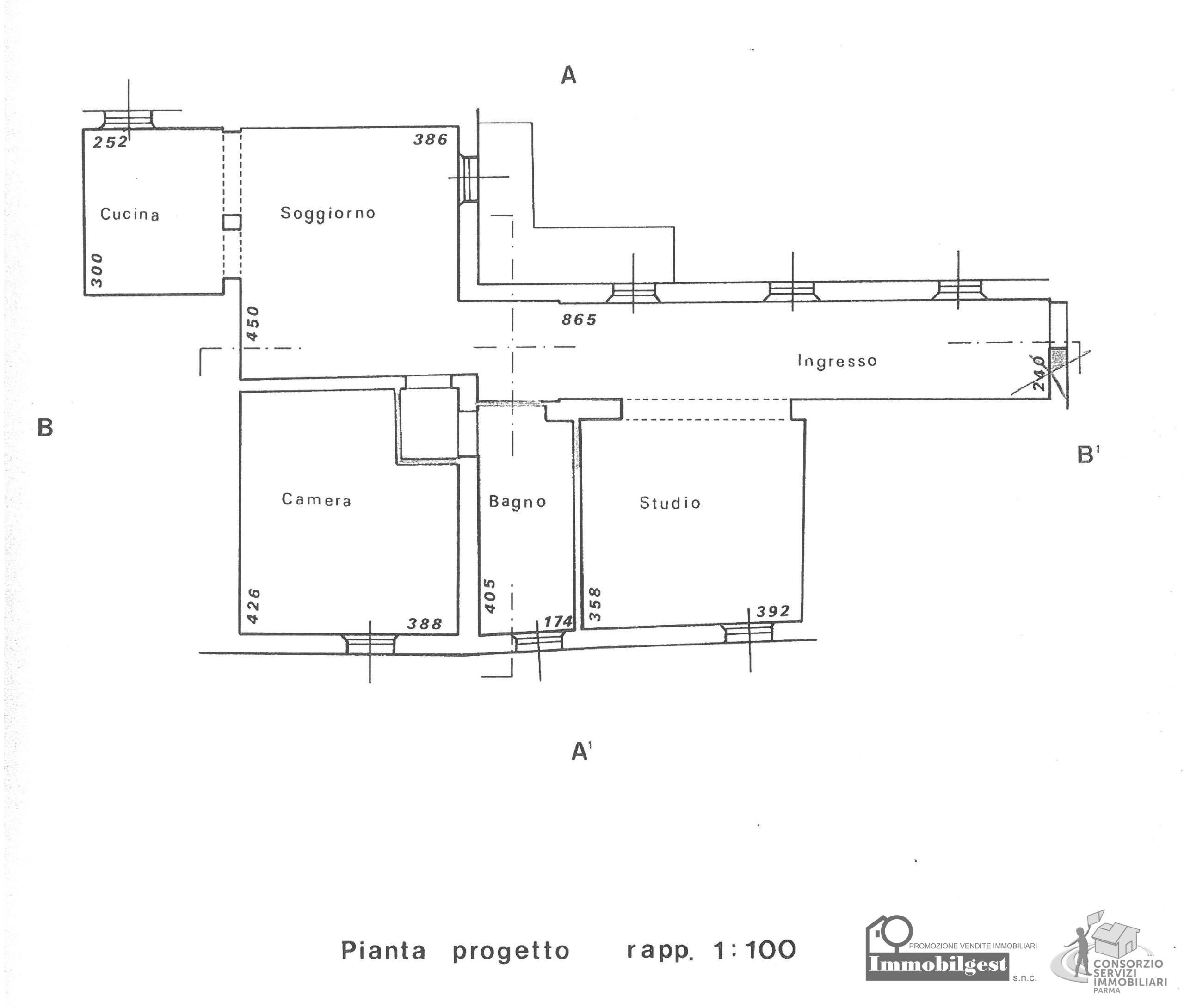 Trilocale in affitto in borgo schizzati 17, Parma
