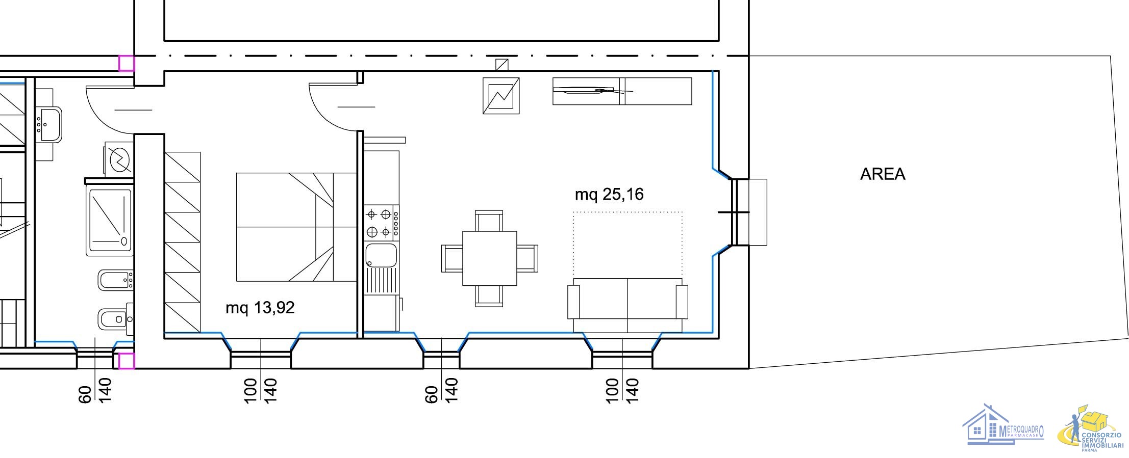 Bilocale con terrazzo a Monchio delle Corti