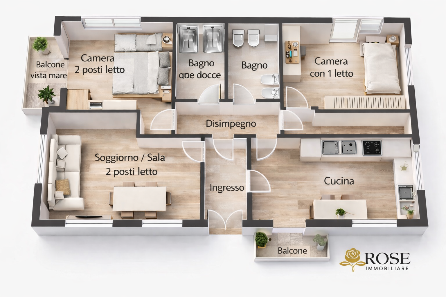 Appartamento con terrazzo a Livorno