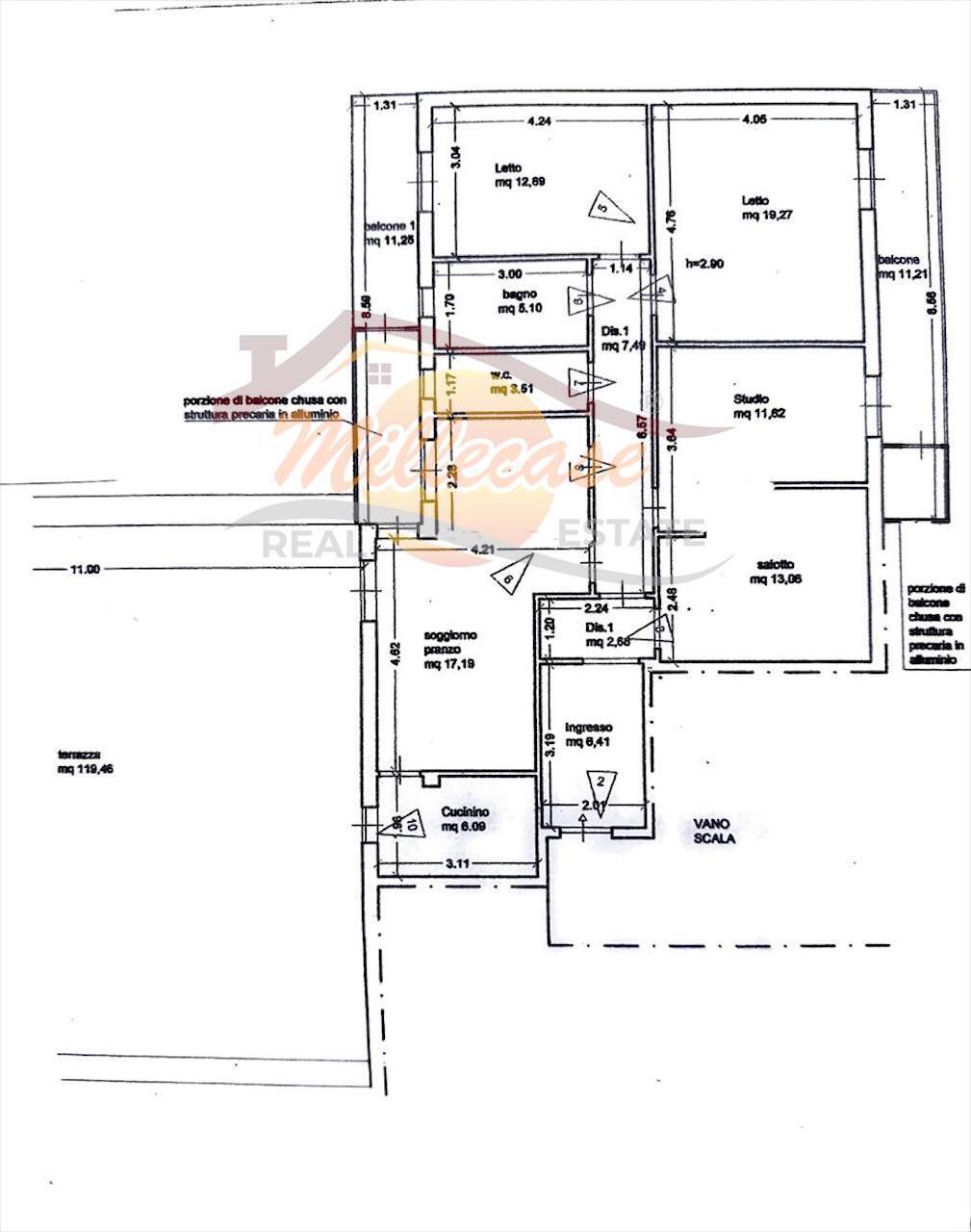 Attico con terrazzo in viale scala greca, Siracusa