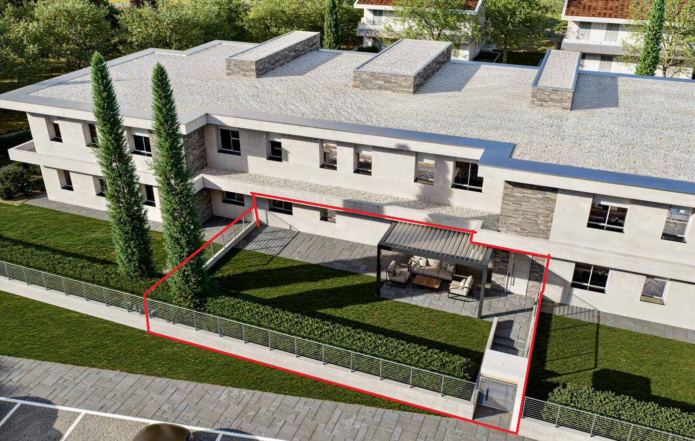 Trilocale con giardino a Capriolo