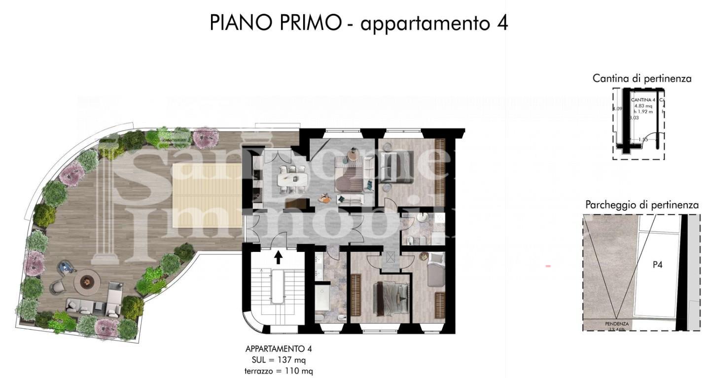 Trilocale con terrazzo, Pisa san francesco