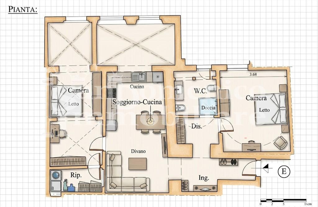 Trilocale ristrutturato a Cascina