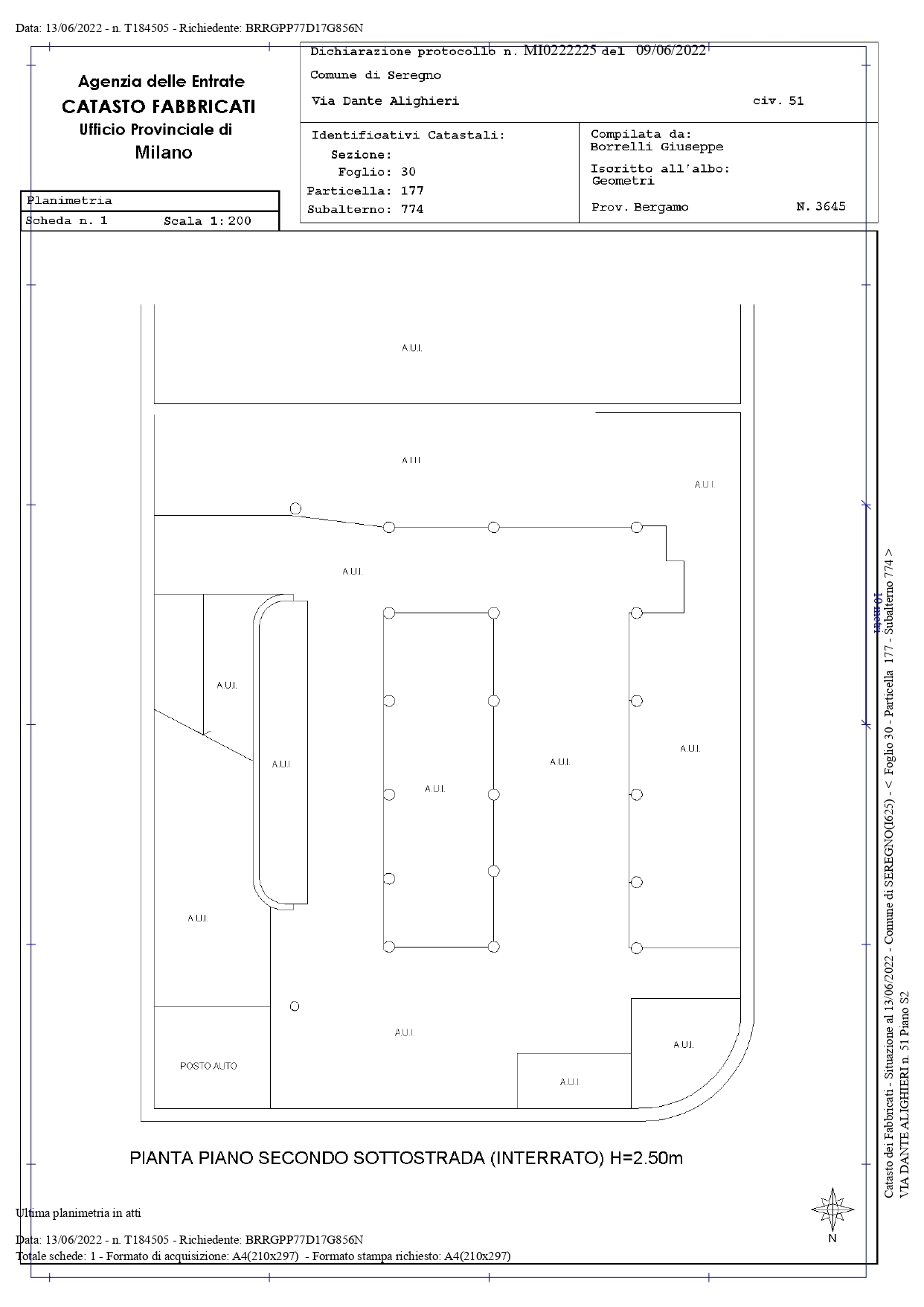 Box/Garage 30mq con box doppio in via dante alighieri 51, Seregno