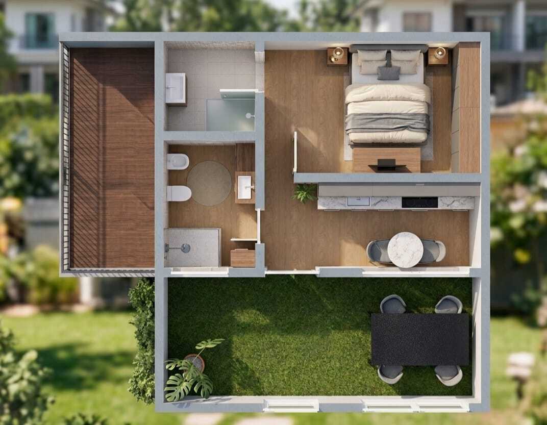 Monolocale con giardino in via col di lana 24, Monza