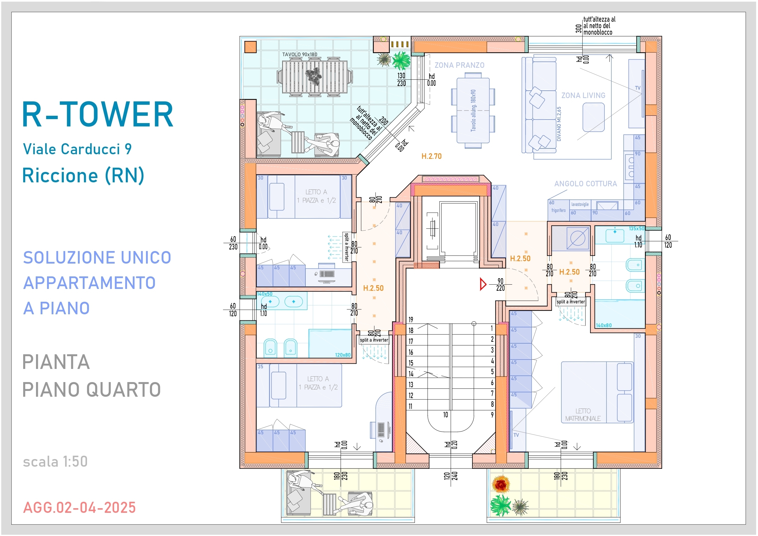 Appartamento vista mare in via giosu� carducci 9, Riccione