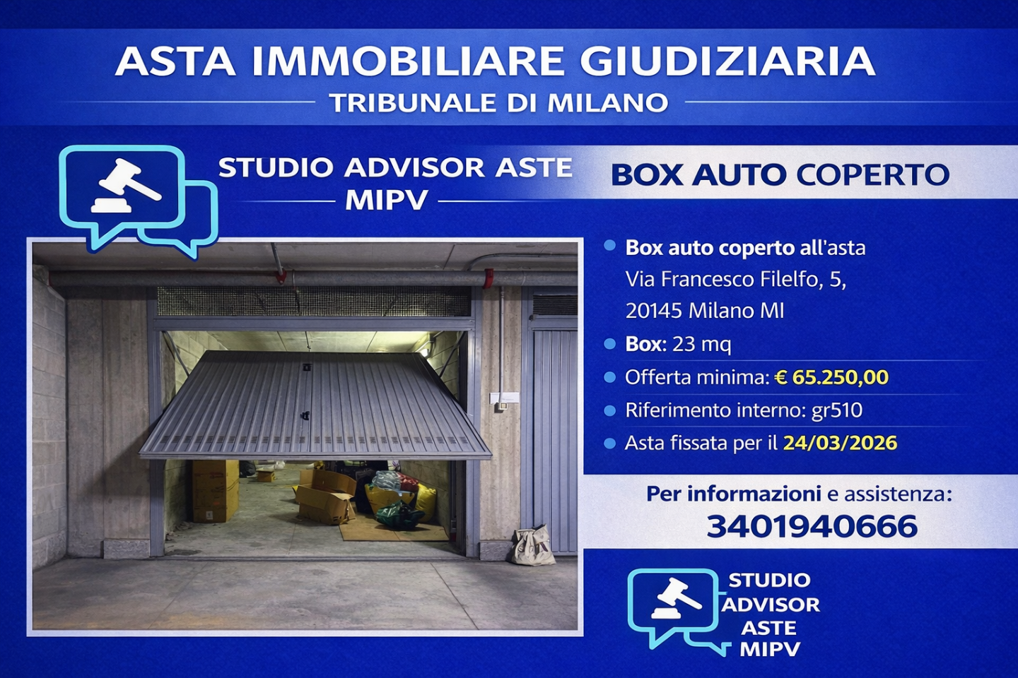 Box/Garage 23mq in vendita a Milano